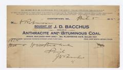 J. D. Bacchus bill, anthracite and bituminous coal dealer, 1915 April 5
