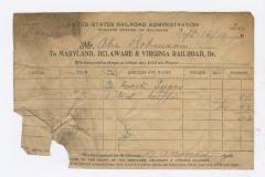 Abraham Robinson shipping bill, 1919 October 16
