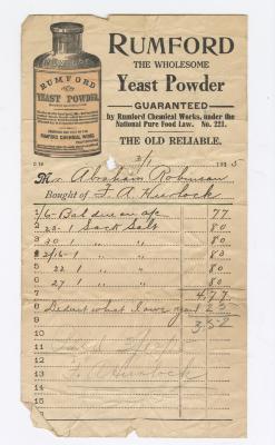 F. A. Hurlock Grocer bill, 1915 March 1