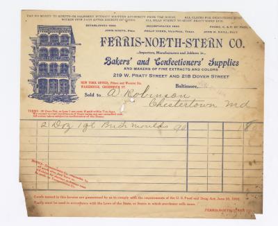 Ferris-Noeth-Stern Baking Company bill, 1914 June 4