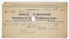Bacchus Coal statement, 1915 March 6