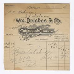 Wm. Deiches Tobacco receipt, 1914 November 27