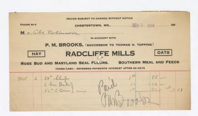 Radcliffe Mills bill, 1914 November 9