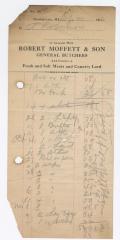 Moffett and Sons butcher bill, 1916 September 21