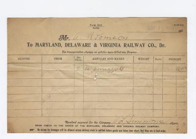 Abraham Robinson shipping bill, 1916 May 16