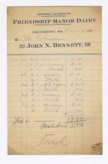 Friendship Manor Dairy monthly statement, 1915 February 1
