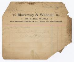 Blackway & Waddell receipt, circa 1910 August 1