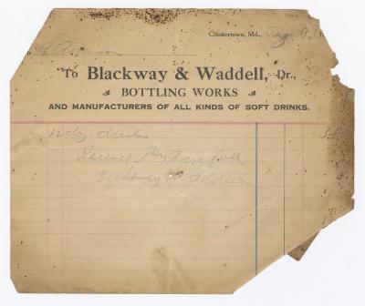 Blackway & Waddell receipt, circa 1910 August 1
