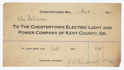 Chestertown Light and Power Company bill, 1915 November 1