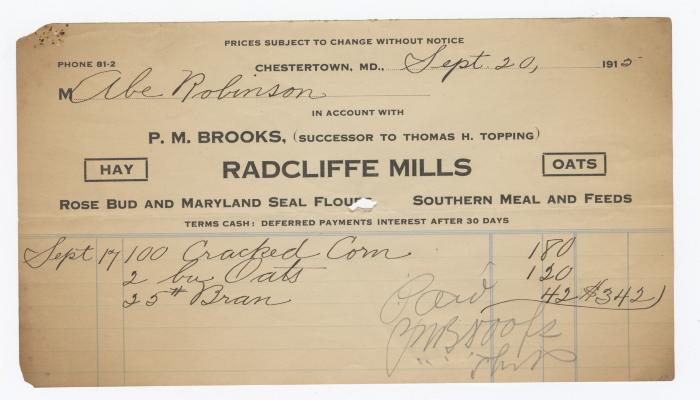 Radcliffe Mills bill, 1915 September 20

