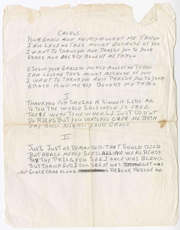 "Your Grace and Mercy" lyrics