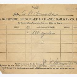 Abraham Robinson shipping bill, 1917 April 12