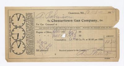 Chestertown Gas Company bill, 1914 December 1