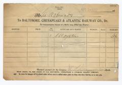 Abraham Robinson shipping bill, 1917 March 3
