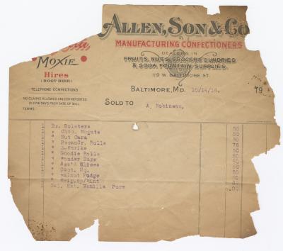 Allen & Son bill, 1916 October 14