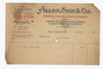 Allen & Son bill, 1916 October 6