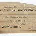 Blackway Brothers Bottling receipt, circa 1910 May