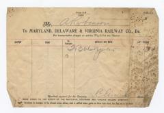 Abraham Robinson shipping bill, circa 1910 October