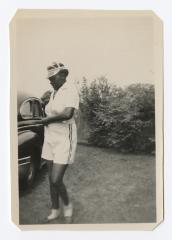 Woman walking towards a car