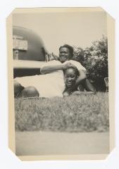 Playing in the grass