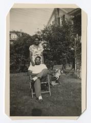 Man and woman in the backyard