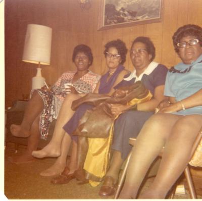 Four women in a living room