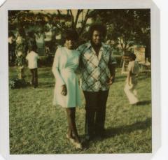 Man and woman standing outside