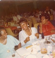 Laughing at a banquet