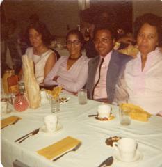Seated at dinner