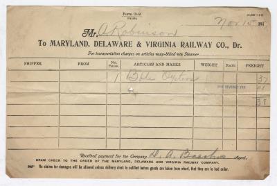 Abraham Robinson shipping bill, 1917 November 15