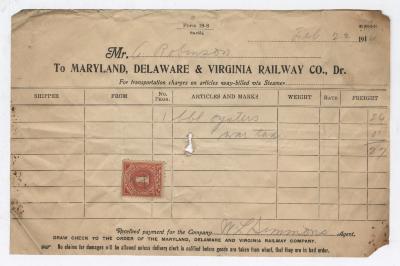 Abraham Robinson shipping bill, 1916 February 22