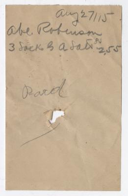 Receipt for Abraham Robinson, 1915 August 27