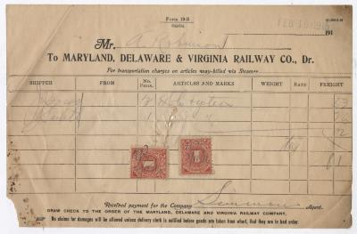 Abraham Robinson shipping bill, 1916 February 10