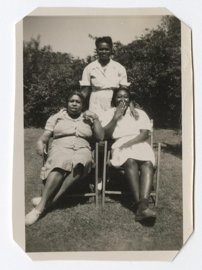 Three women outside