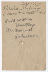 W. C. Thompson receipt, 1915 September 15