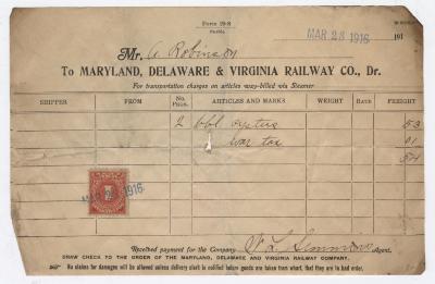 Abraham Robinson shipping bill, 16 March 28