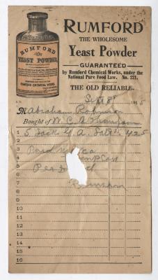 W. C. Thompson receipt, 1915 September 8