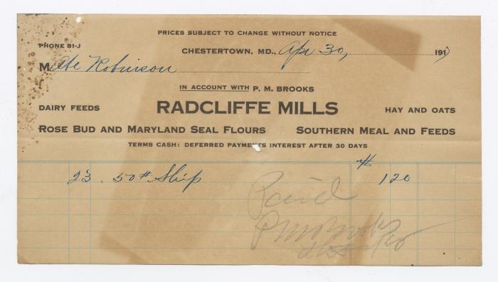 Radcliffe Mills bill, 1917 April 30