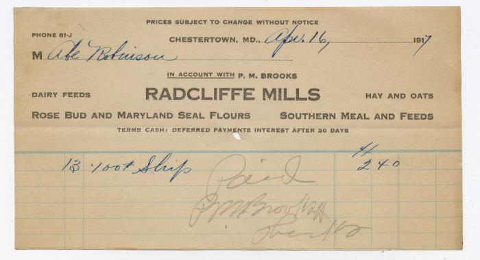 Radcliffe Mills bill, 1917 April 16
