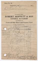 Moffett and Son butcher bill, 1915 June 1