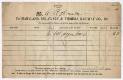 Abraham Robinson shipping bill, 1917 March 10