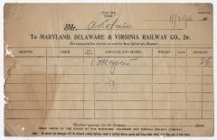 Abraham Robinson shipping bill, 1916 November 30