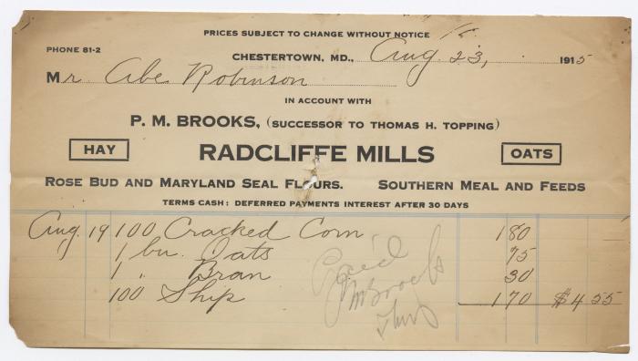 Radcliffe Mills bill, 1915 August 23
