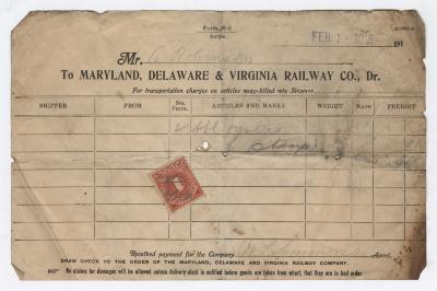 Abraham Robinson shipping bill, 1916 February 1