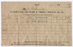 Abraham Robinson shipping bill, 1916 December 9
