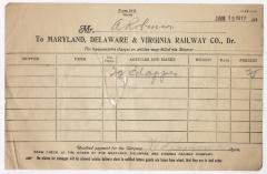 Abraham Robinson shipping bill, 1917 January 15