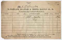 Abraham Robinson shipping bill, 1917 March 10
