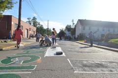 Finishing up the Black Lives Matter street mural