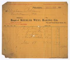 Keebler Weyl Baking Co. receipt, 1914 September 14