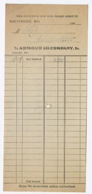 Armour and Co. bill, circa 1910
